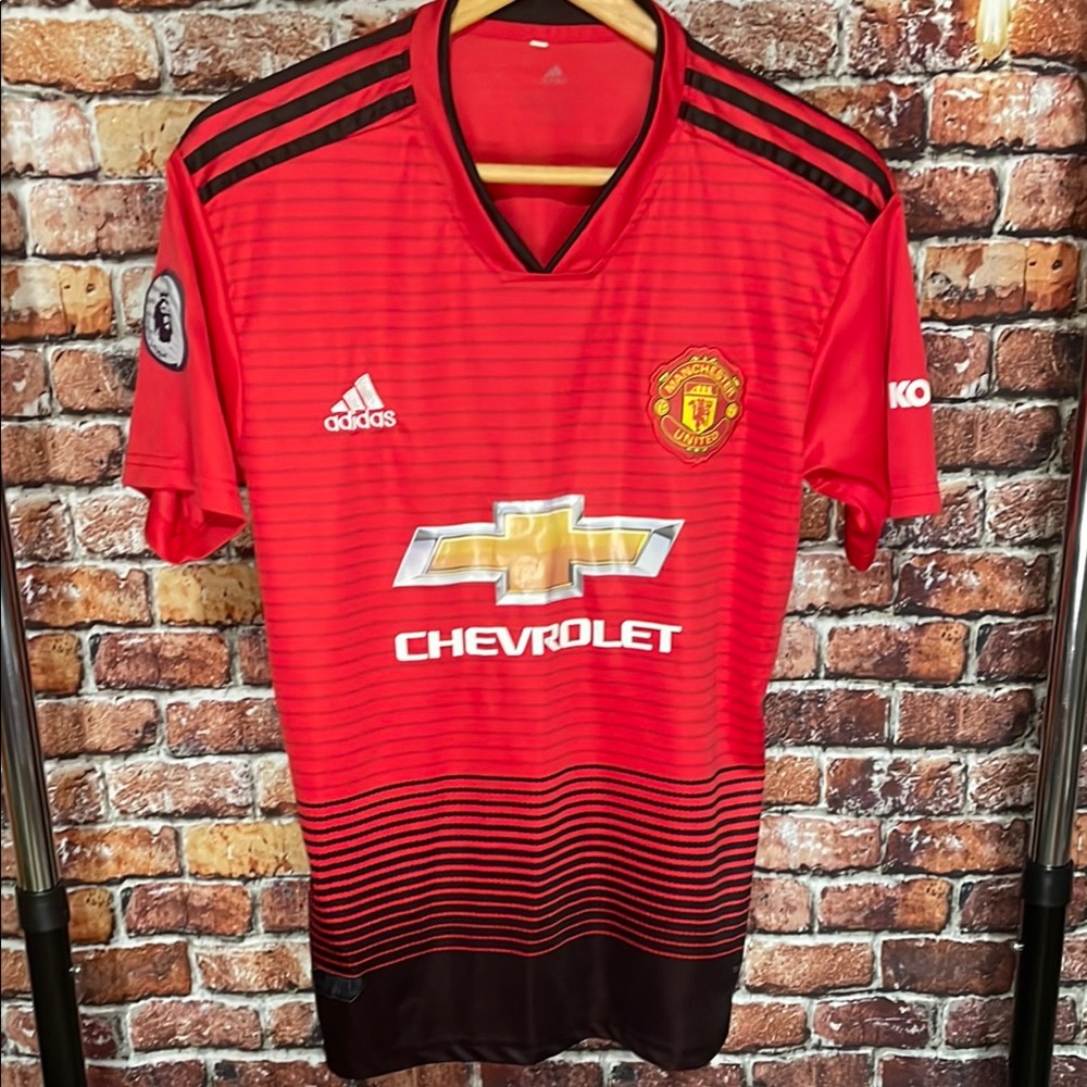 MANCHESTER UNITED 2018 2019 HOME FOOTBALL SHIRT SOCCER JERSEY ADIDAS LARGE